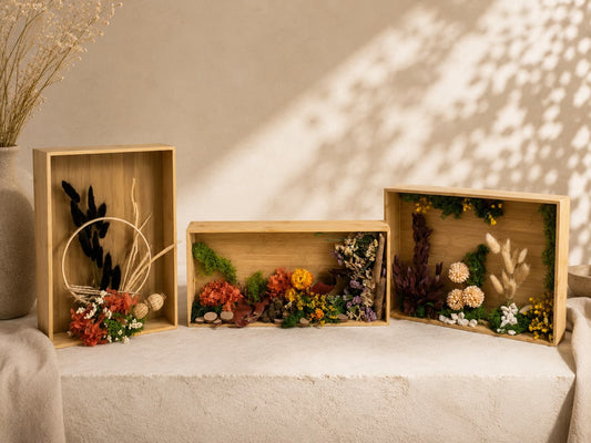 Jardines I Composición de 3 piezas ·  38×15 ·  38x15 ·  23x15 cm